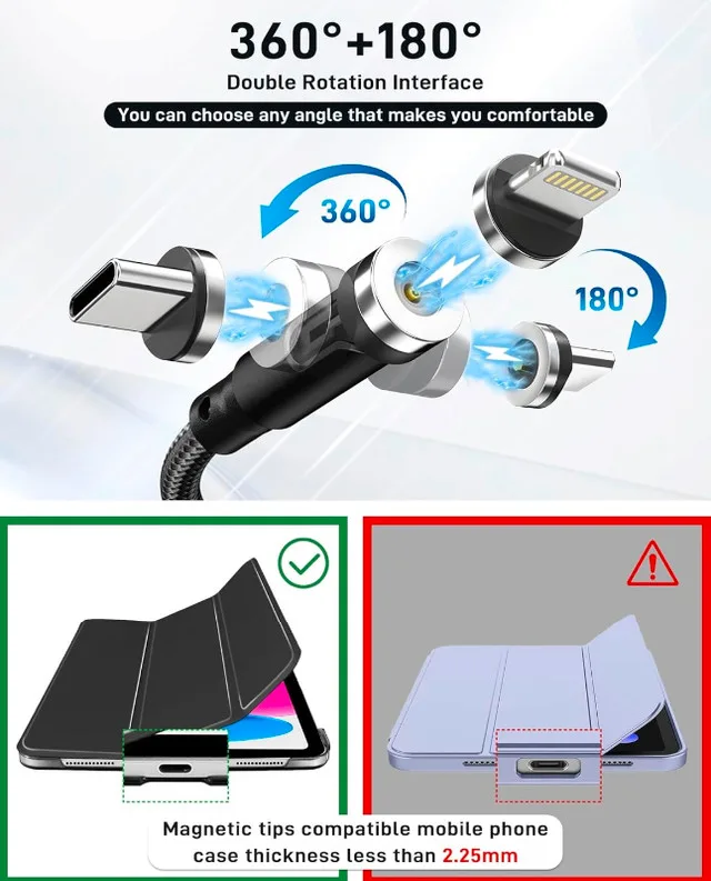 New 6ft Magnetic 3 in 1 Charging Cable thumbnail