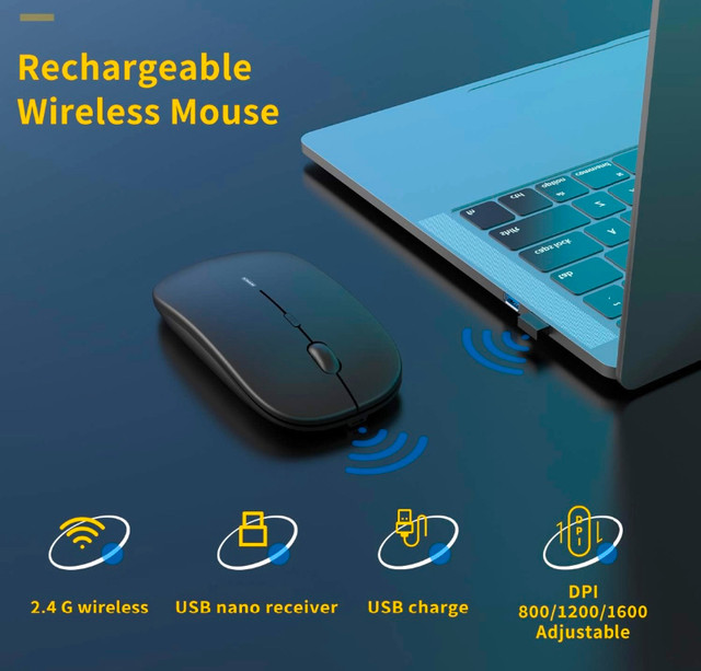 Wireless Slim Rechargeable Mouse 1600dpi - photo 2
