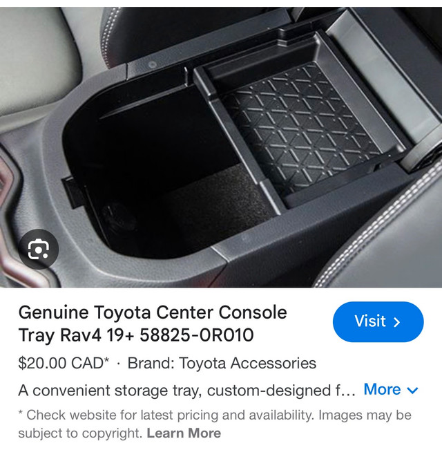 Center Console Tray for Toyota RAV4 2019-25 - photo 2