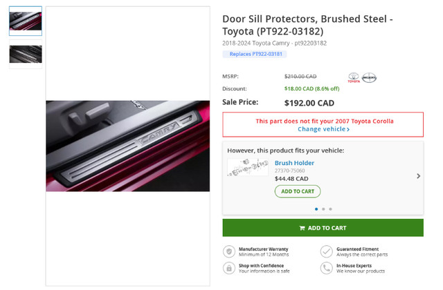 OEM Toyota Camry 2008-2024 Door Sill Protector Set - photo 4