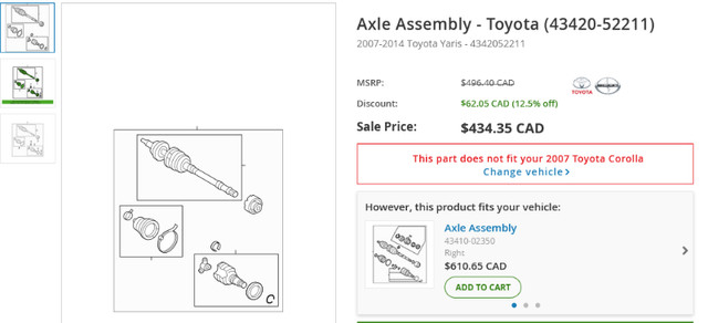 New OEM Left Front Axle Shaft Assembly Toyota Yaris 2007-2014 - photo 4