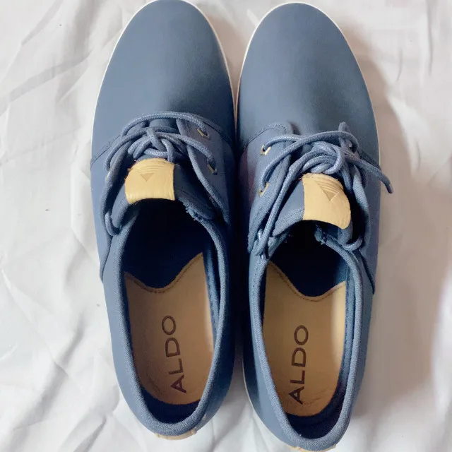 ALDO Men Slip-on Shoes Dark Blue - Size 10 thumbnail