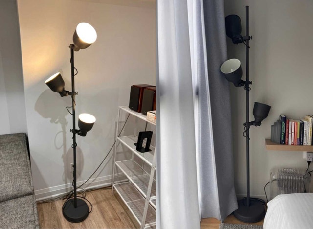✳️ Excellent Condition GrEY IkeaHEKTAR FloorLightPost + 3 Bulbs - photo 2