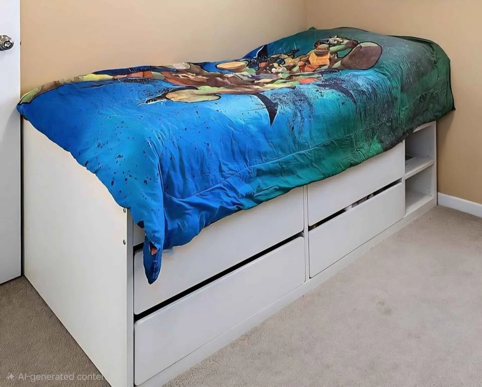 2 Ikea twin bed with storage - photo 2
