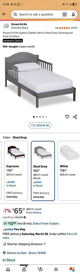 Toddler bed