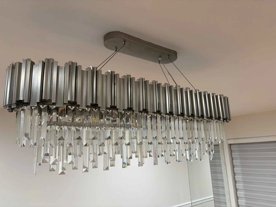 Modern Rectangle Crystal Chandelier Nickel - photo 2