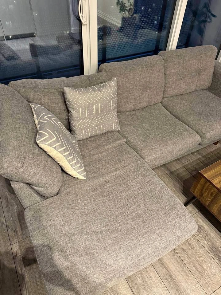 Grey Fabric Sectional Sofa