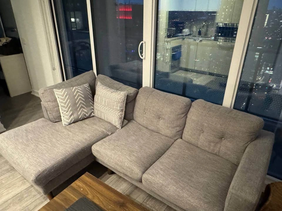 Grey Fabric Sectional Sofa - photo 2