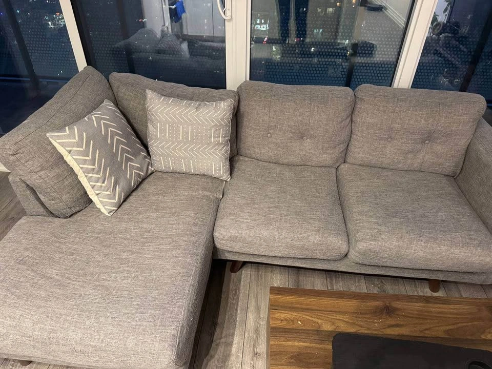 Grey Fabric Sectional Sofa - photo 3