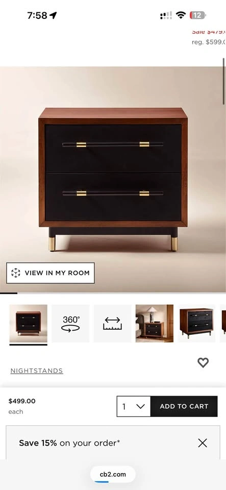 🔥 CB2 Oberlin 24” Nightstand – Like New – Modern Luxury 🔥