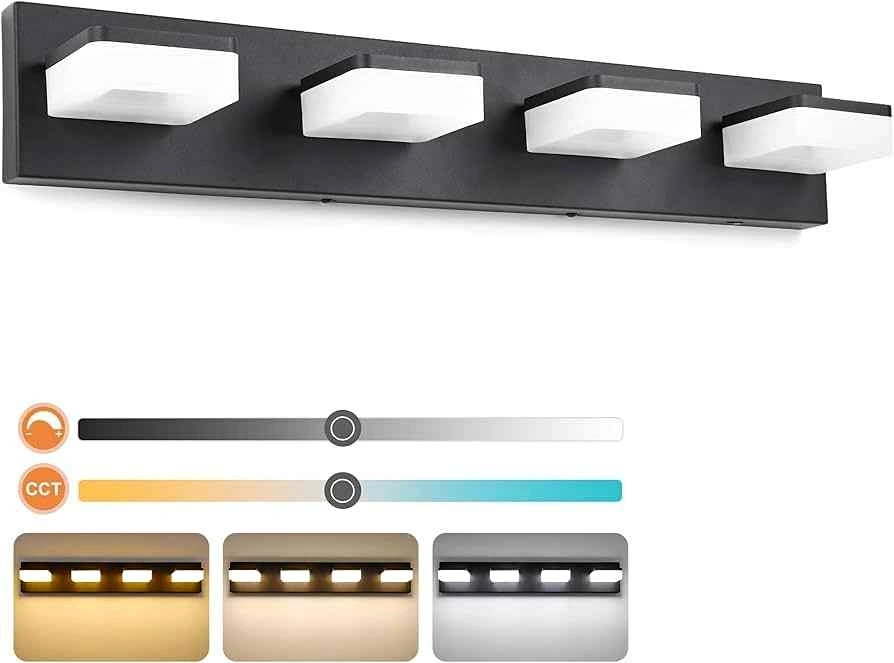 3 Colors Dimmable Black Vanity Lights