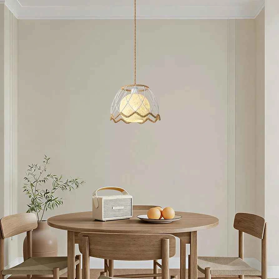 Rattan Pendant Light, Plug in Chandelier - photo 4