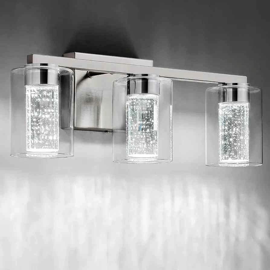 SineRise 3-Light Brushed Nickel Vanity Light