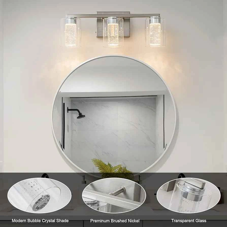 SineRise 3-Light Brushed Nickel Vanity Light - photo 4