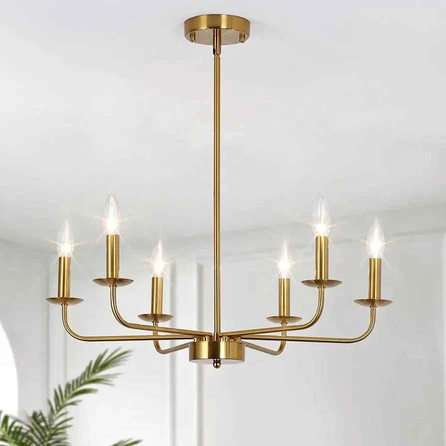 Modern Farmhouse Gold Chandelier
