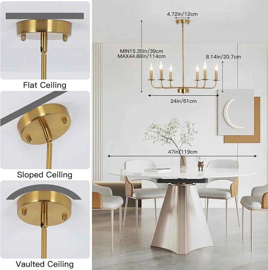 Modern Farmhouse Gold Chandelier - photo 4