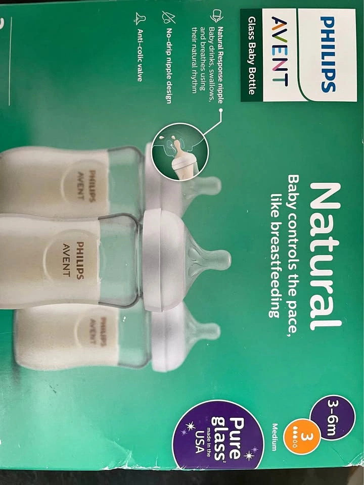 Philips Avent Natural Glass Bottles (3-Pack) - New