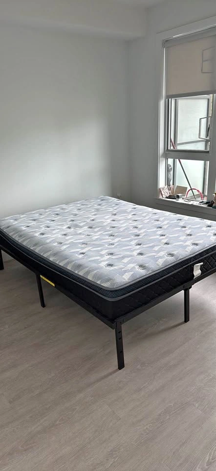 Queen Size Mattress with Metal Bed Frame