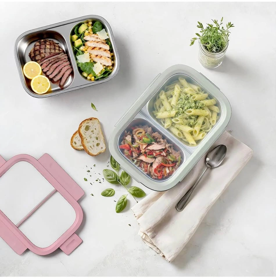 (New)2 Pack 316 Stainless Steel Bento Box (33oz/1000ml Blue) - photo 2