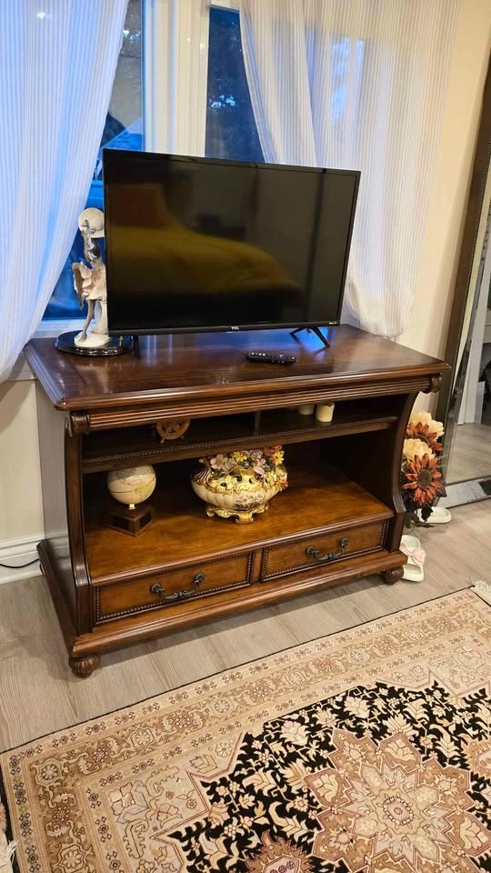 Solid Wood TV Stand / Media Console – Great Condition