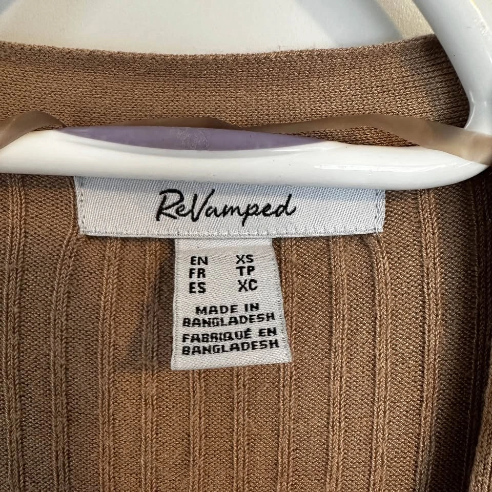 Ribbed Cardigan S Brown - photo 2
