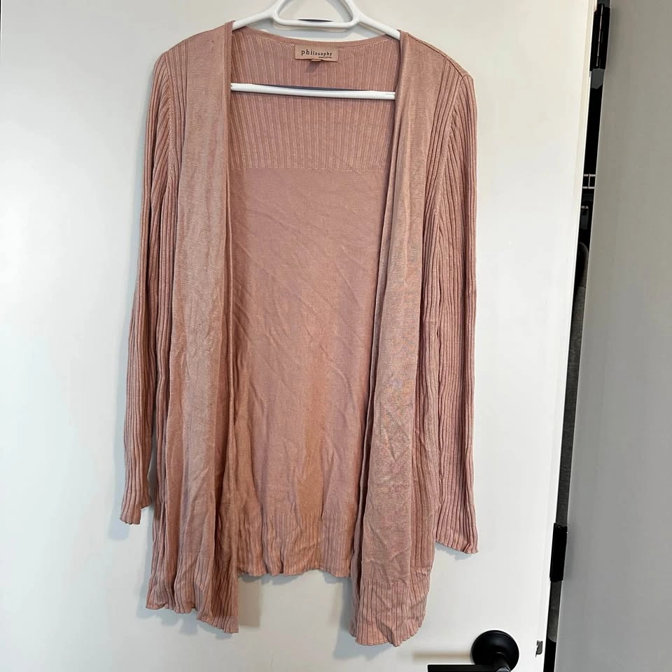 Pink Ribbed Cardigan M