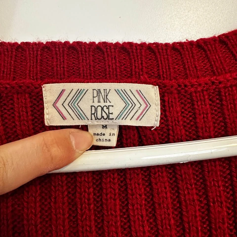 Red Knit Sweater Dress M - photo 2