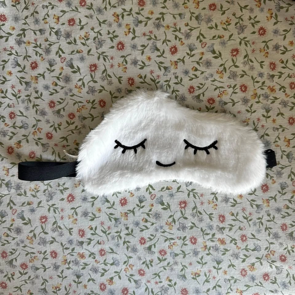 Fluffy White Sleep Mask Cute Face