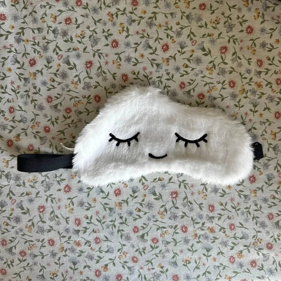Fluffy White Sleep Mask Cute Face