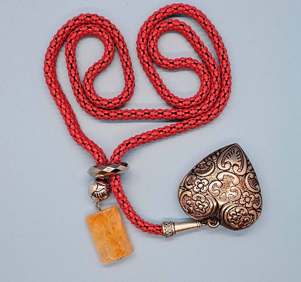 Handmade Tie Style Necklace - Heart Pendant - photo 5