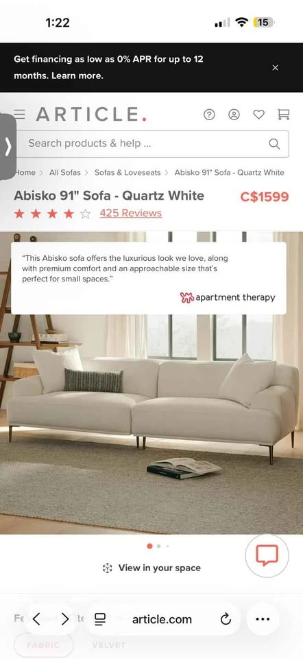 Article Couch Only - photo 5