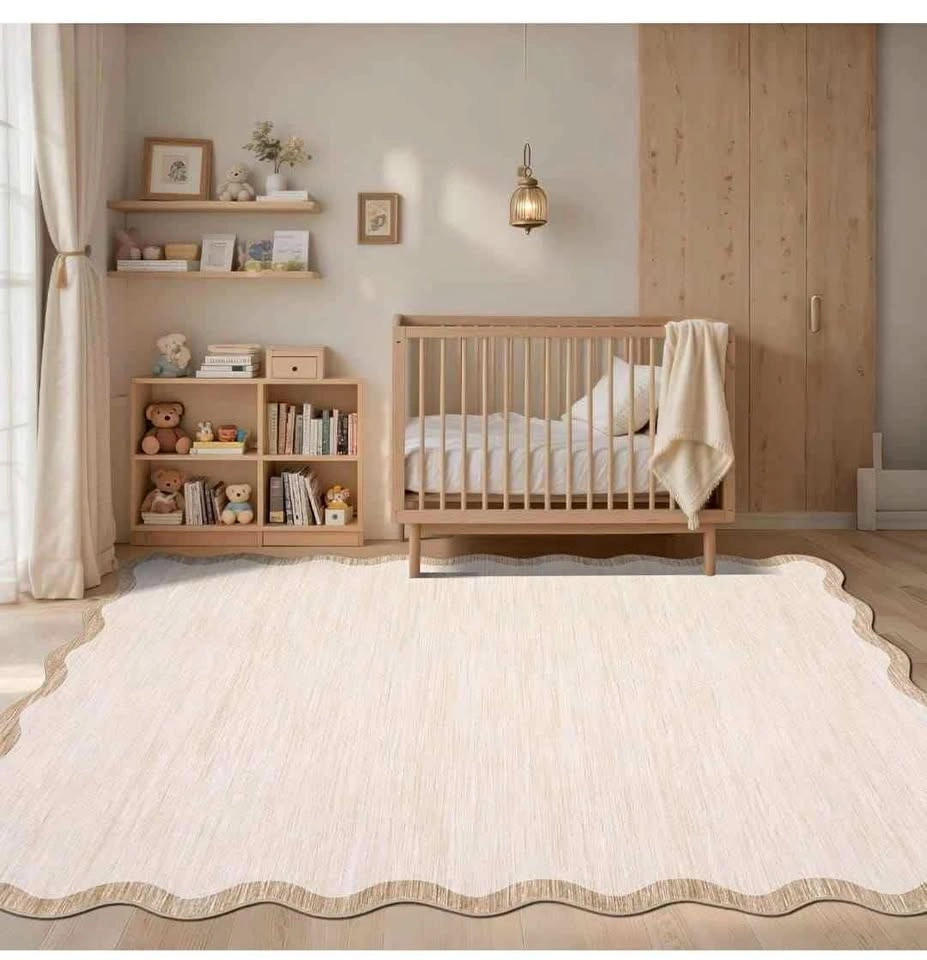 Scalloped Large Area Rug 8x10 - Machine Washable