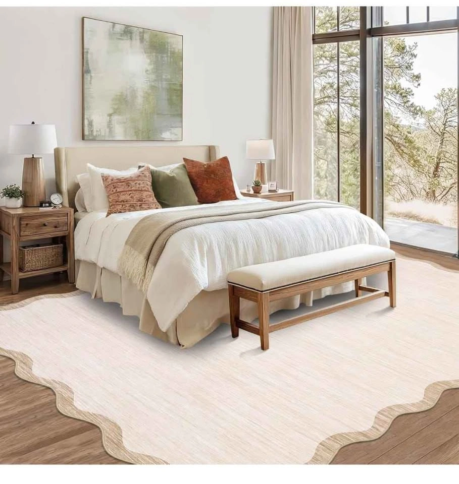 Scalloped Large Area Rug 8x10 - Machine Washable - photo 2