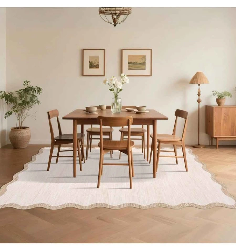 Scalloped Large Area Rug 8x10 - Machine Washable - photo 5