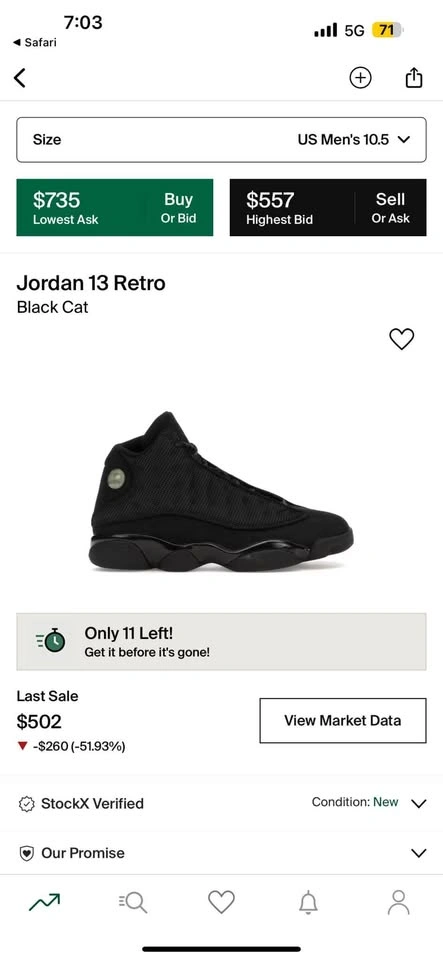 Jordan 13 Black Cats - photo 4
