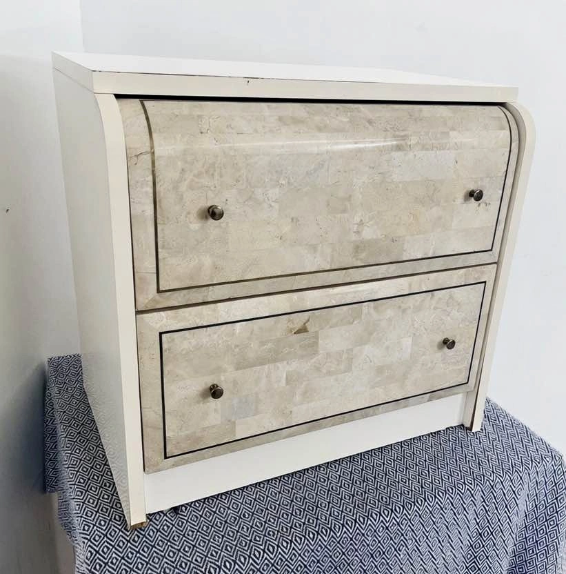 2-Drawer Nightstand / Accent Cabinet - Stone Mosaic Front