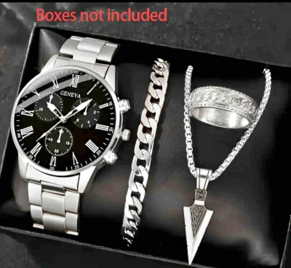 Elegant Watch, Necklace, Bracelet & Band Set