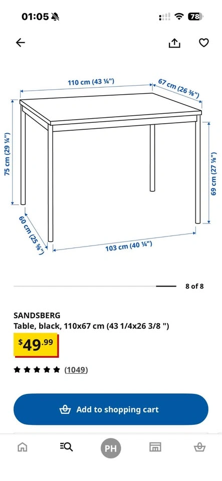 Ikea Sandsberg Table - photo 3