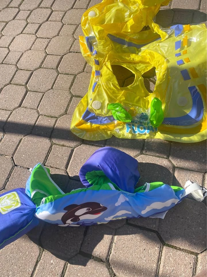 Baby swim floats bundle - yellow inflatable & child swim aid (30