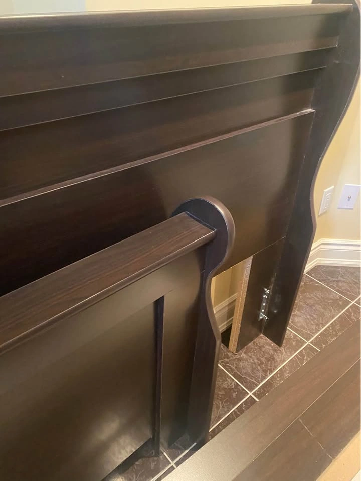Dark Brown Wood Sleigh Bed Frame - photo 3