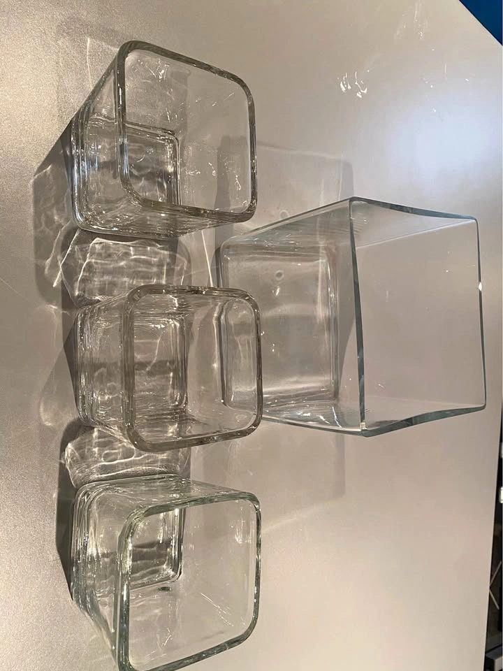 Glass Cube Vases - Set of 4