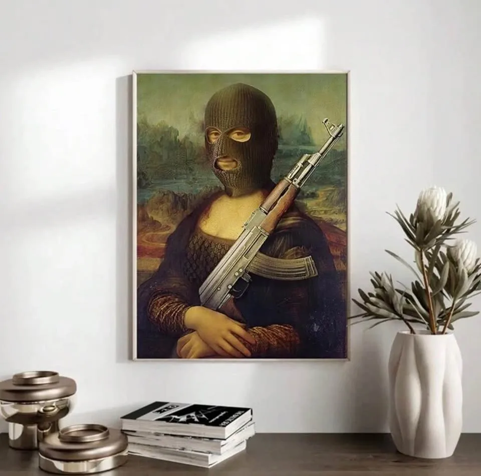 Mona Lisa with Ak47 Poster - photo 2