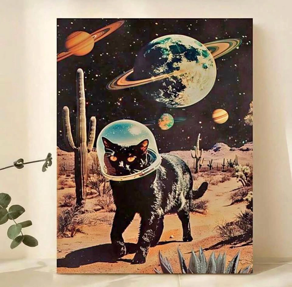 Astronaut Cat Poster