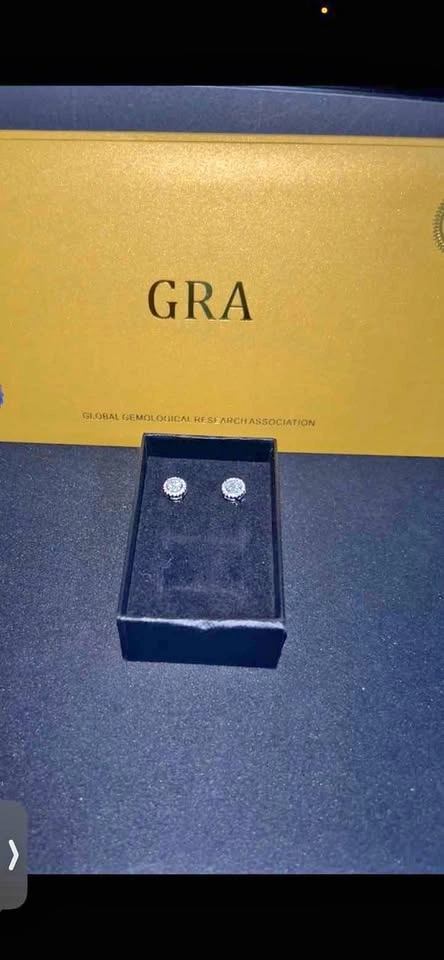 NEW Unisex GRA Moissanite Halo Stud Earrings Passes Diamond Test
