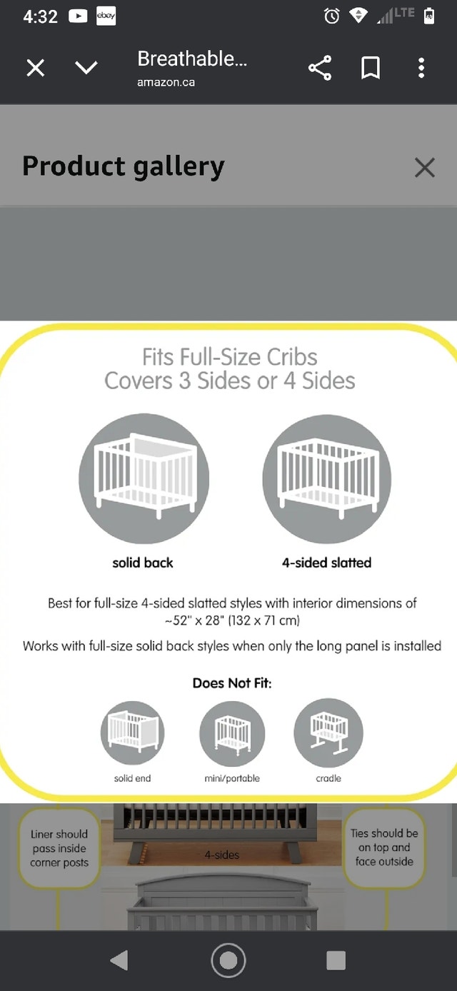 Breathable Baby Mesh Crib Liner - photo 3