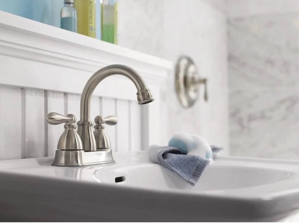 NEW NIB MOEN Caldwell Bathroom Faucet WS84667SRN Brushed Nickel - photo 2
