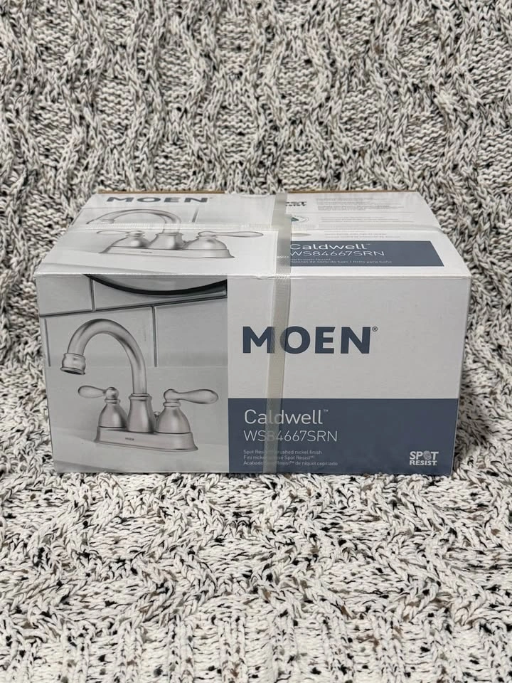 NEW NIB MOEN Caldwell Bathroom Faucet WS84667SRN Brushed Nickel - photo 3