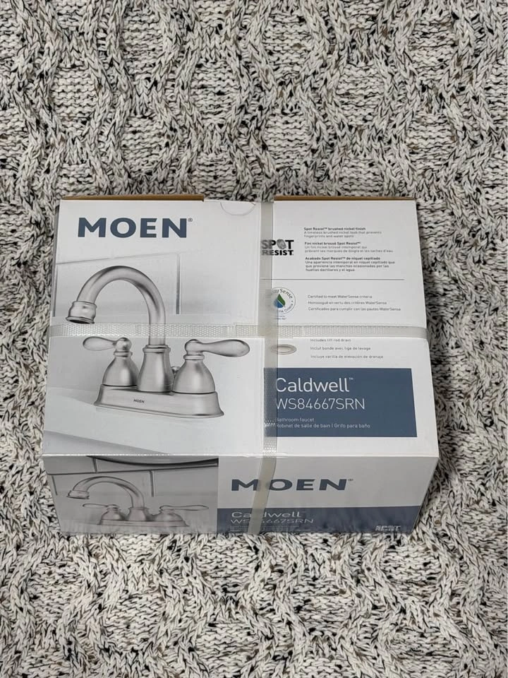 NEW NIB MOEN Caldwell Bathroom Faucet WS84667SRN Brushed Nickel - photo 4