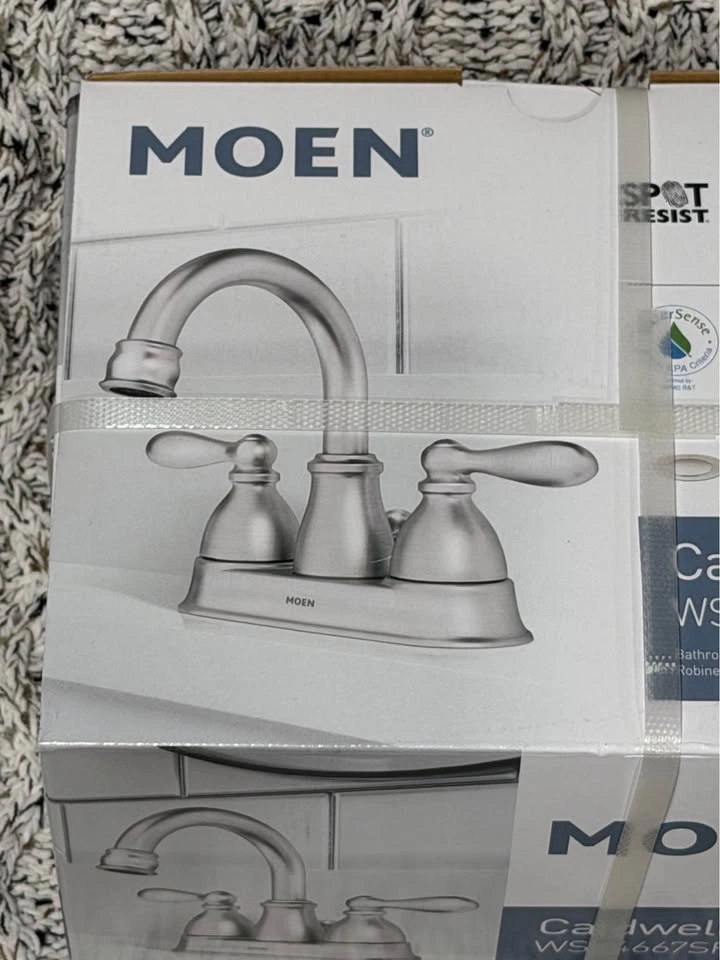 NEW NIB MOEN Caldwell Bathroom Faucet WS84667SRN Brushed Nickel - photo 5