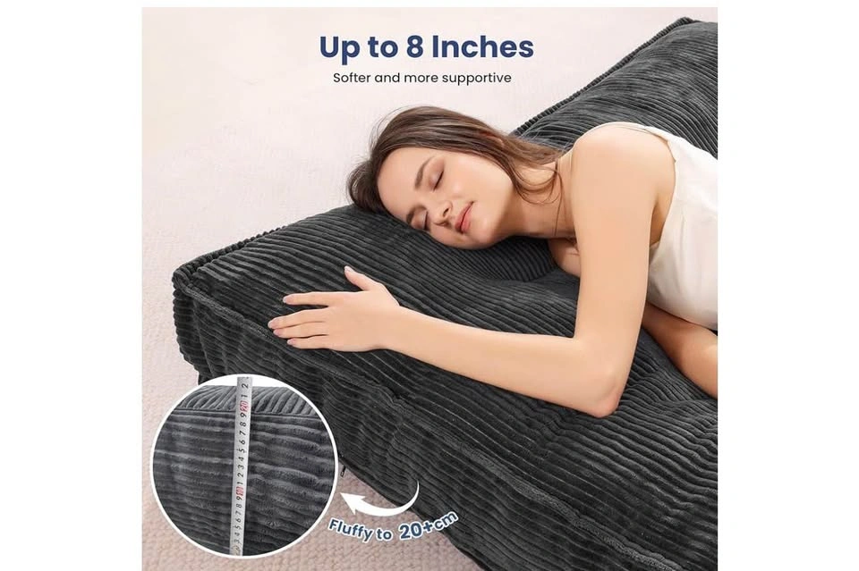 Futon Mattress Japanese Floor Topper, 8" Memory Foam Foldable Fu - photo 2